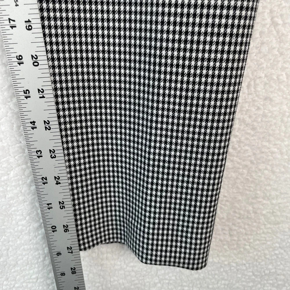 Ann Taylor Devin Fit Houndstooth Ankle Dress Pants Black White Womens 6